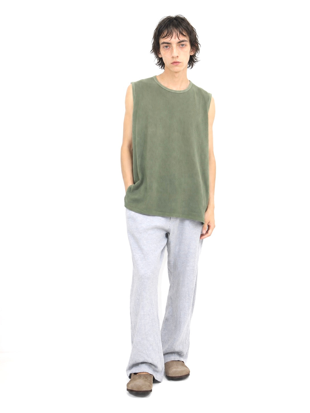 MESH SLEEVELESS【A100】OLIVE DRAB