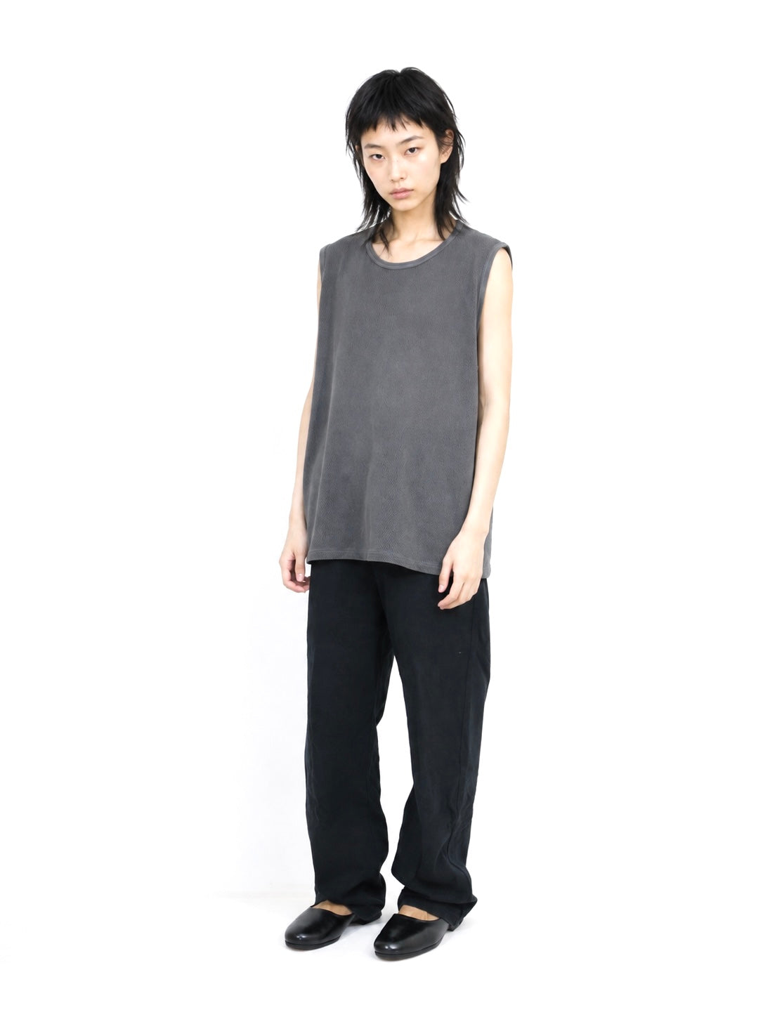 MESH SLEEVELESS【A100】FADE BLACK
