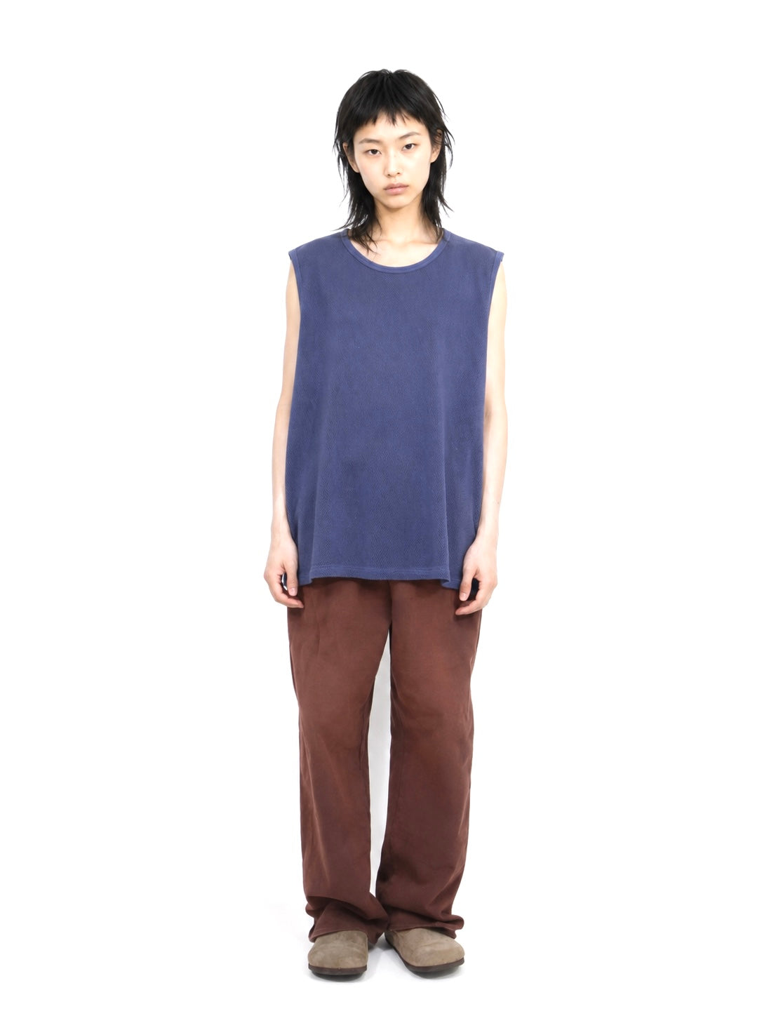 MESH SLEEVELESS【A100】60s NAVY