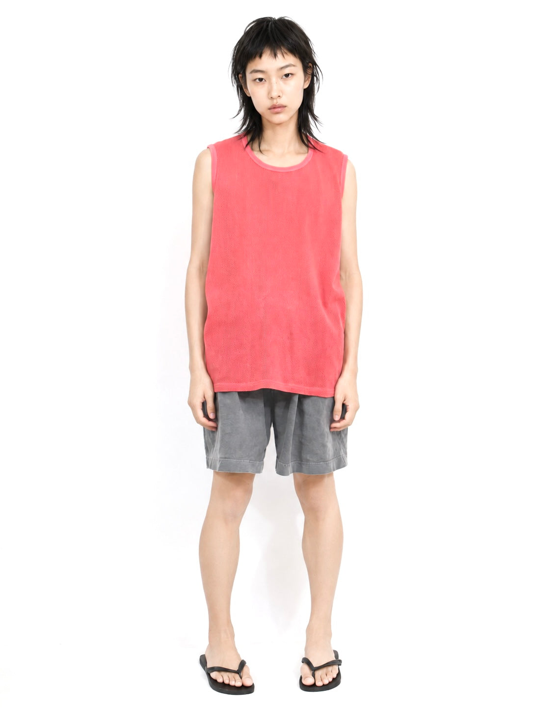 MESH SLEEVELESS【A100】SHABBY RED