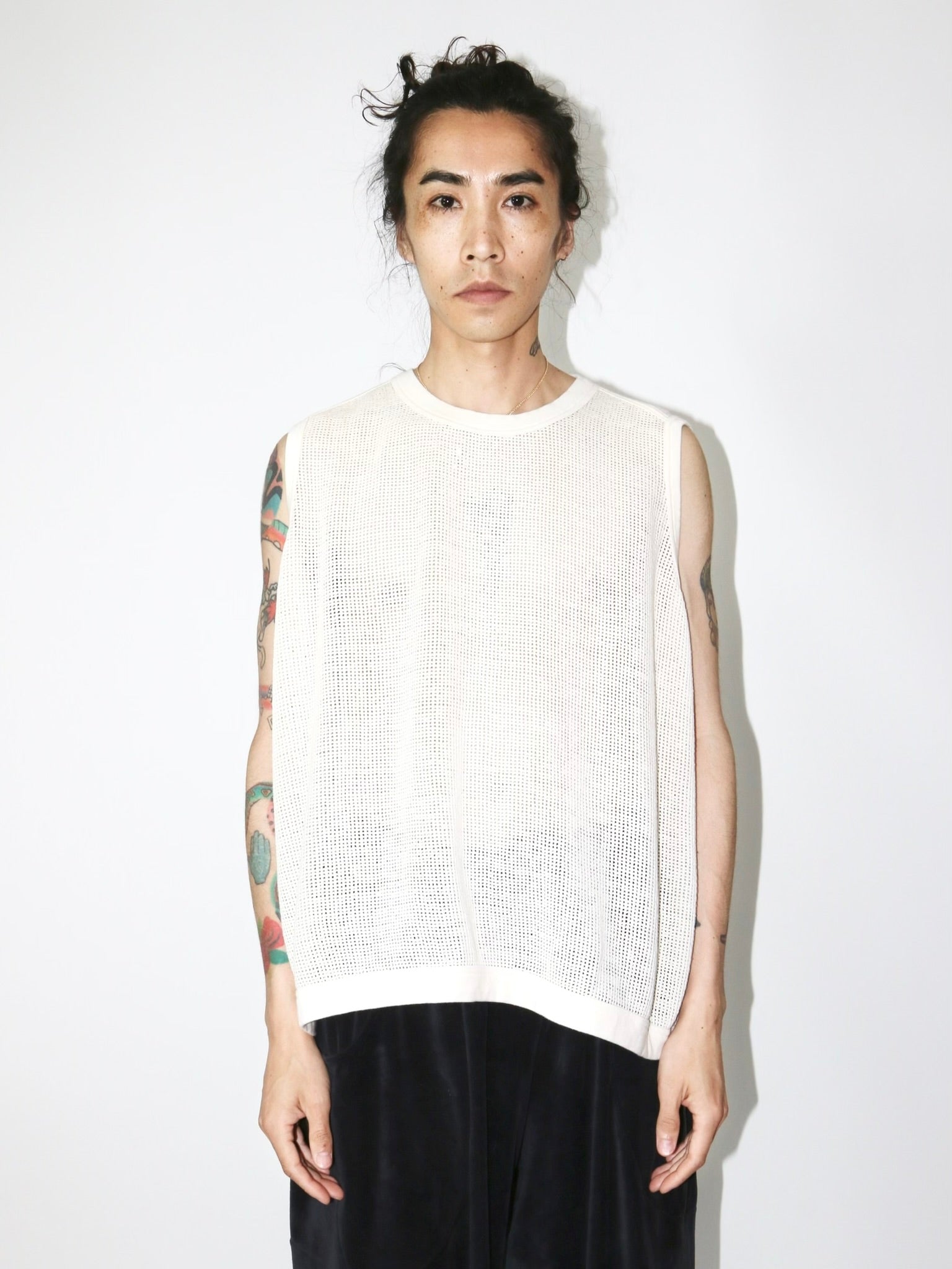 SLEEVELESS MESH TEE【O19TT1M】KINARI