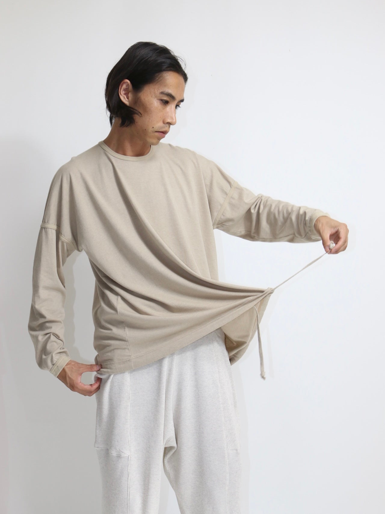 LONG SLEEVE BALLOON TEE【O20TS1】ASH SAND