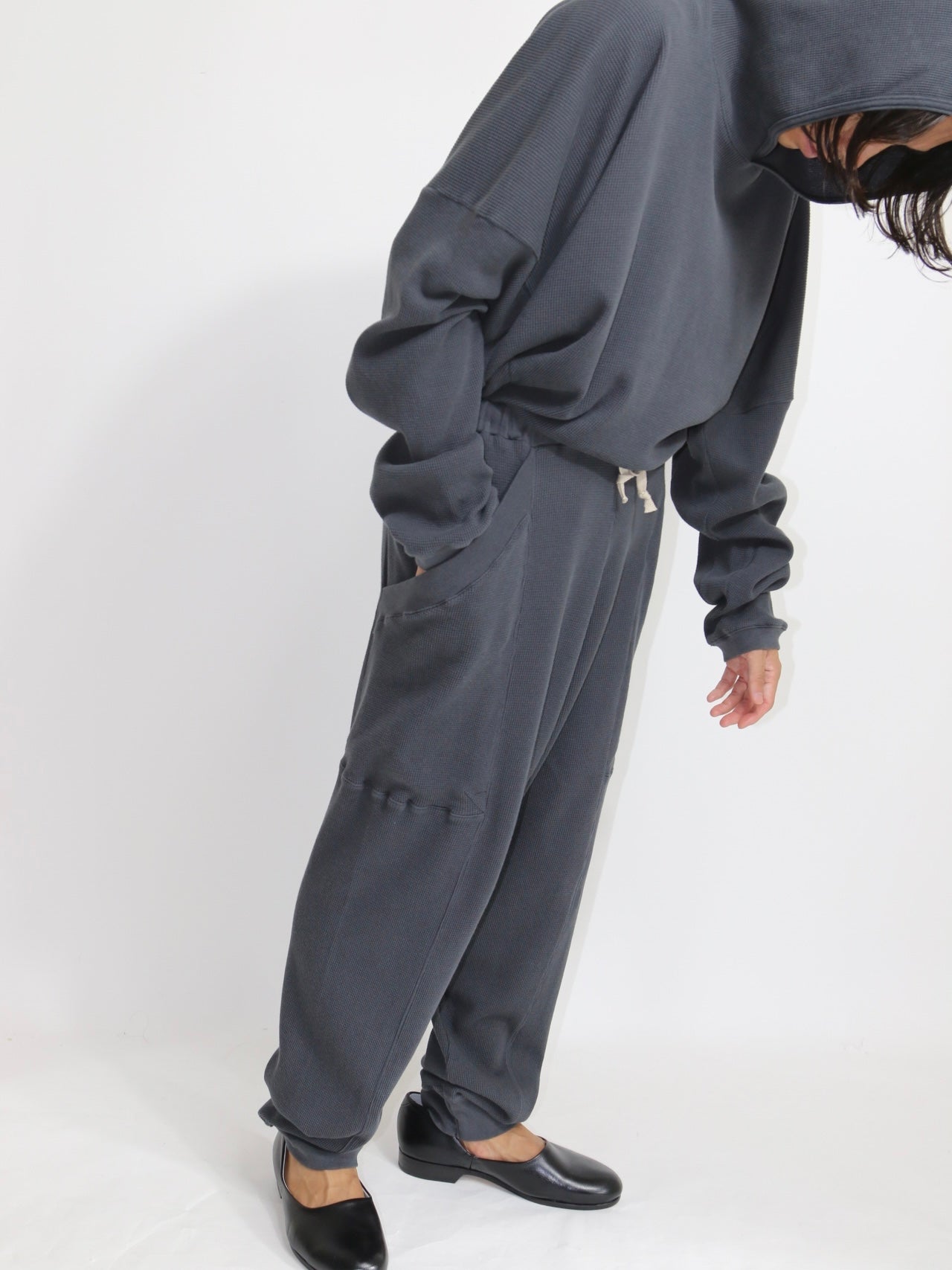 WAFFLE JOGGING PANTS【O20TS6】ANTHRACITE