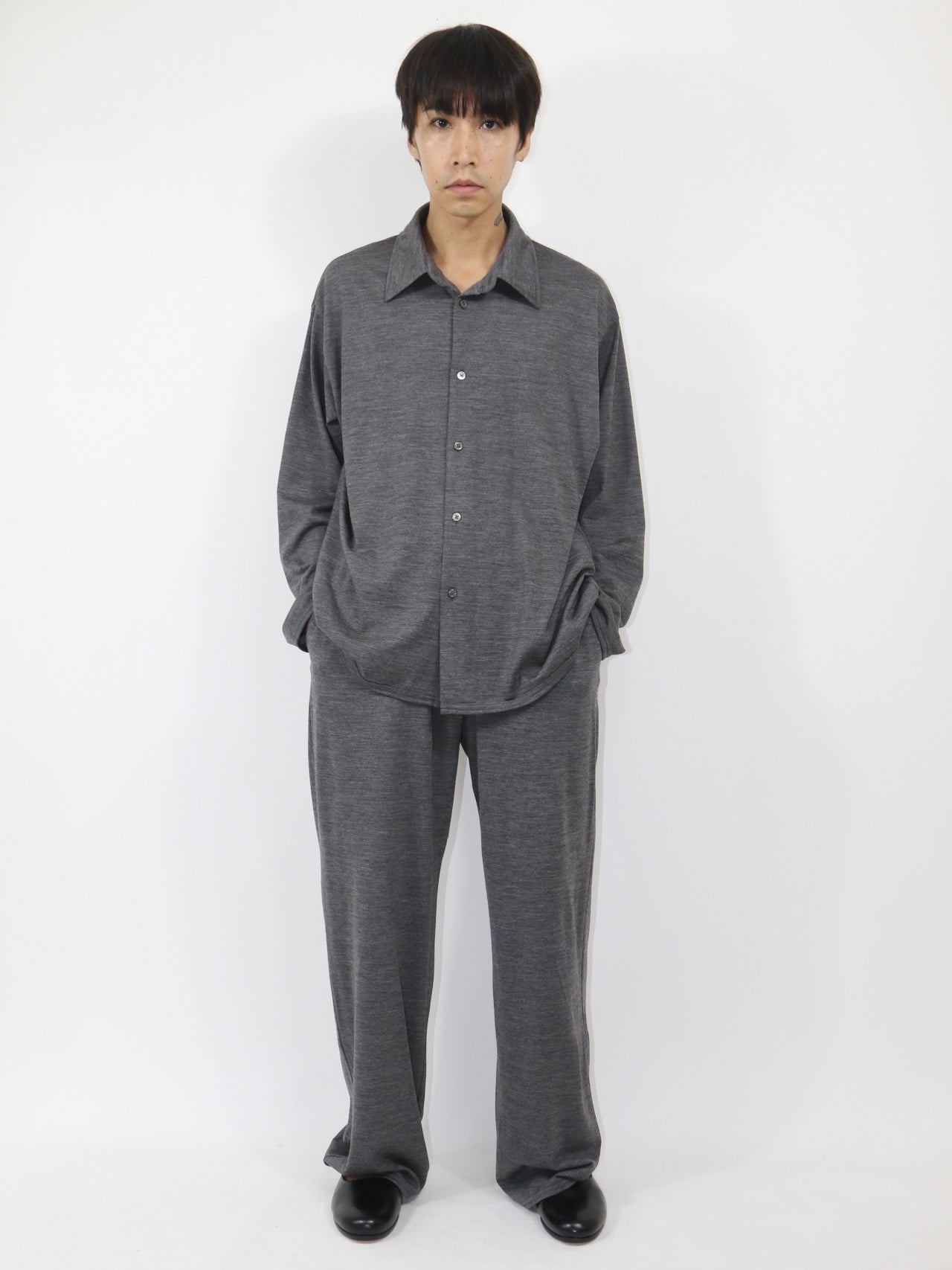 MERINO SHIRTS【A-109】MID GREY