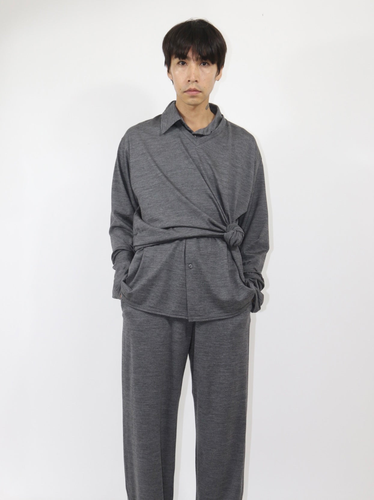 MERINO SHIRTS【A-109】MID GREY