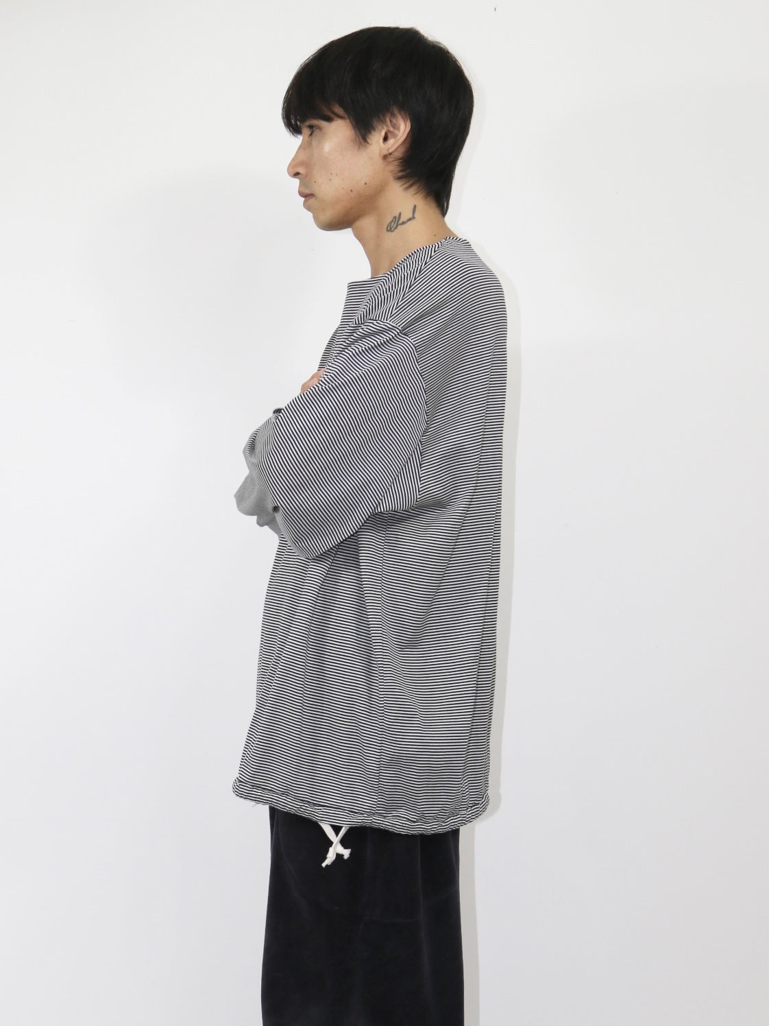 BALLOON BASUQUE TOP【A-106】ECRU/BLACK narrow