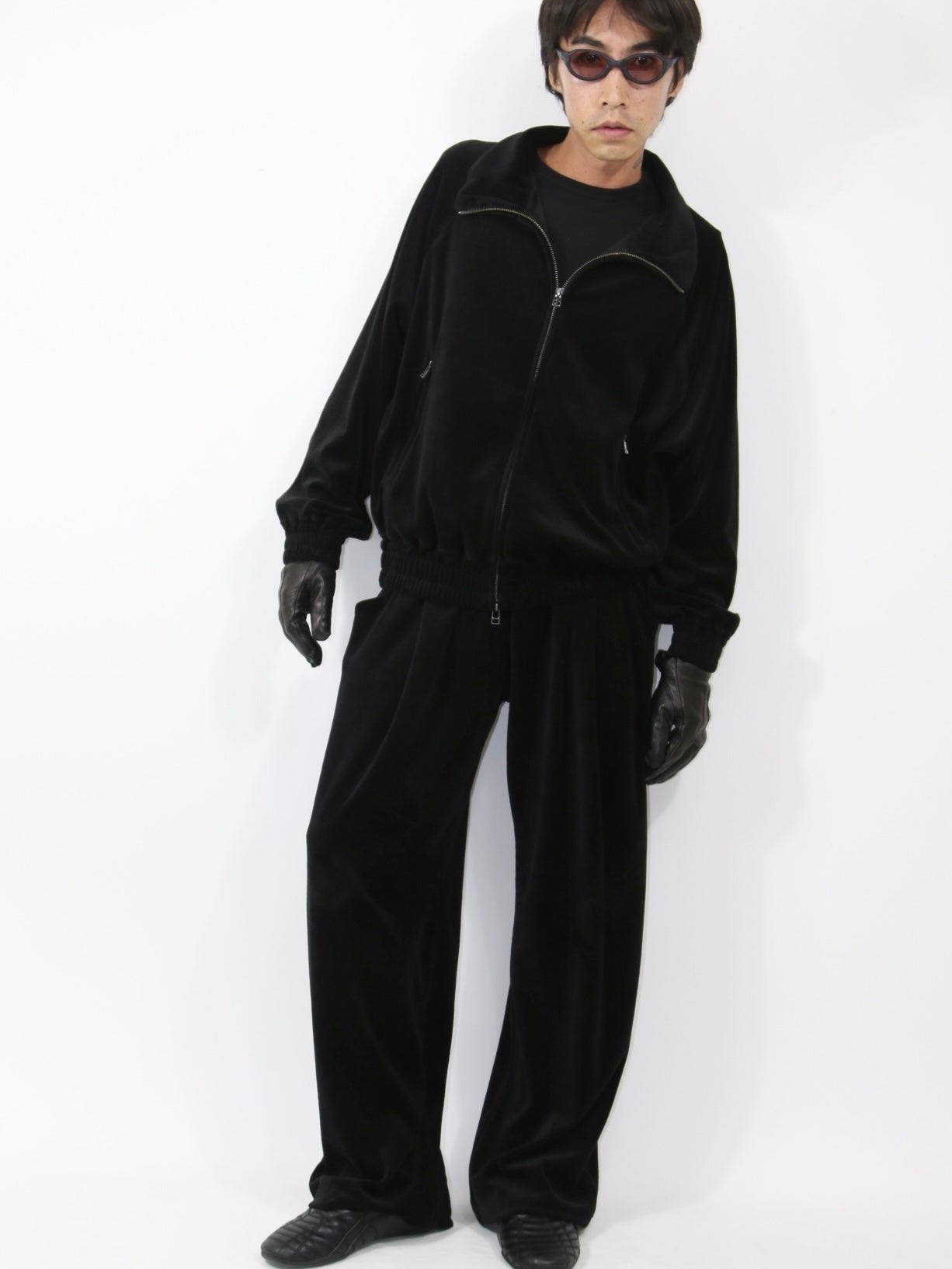 VELOUR TUCK PANTS 【A-111】BLACK