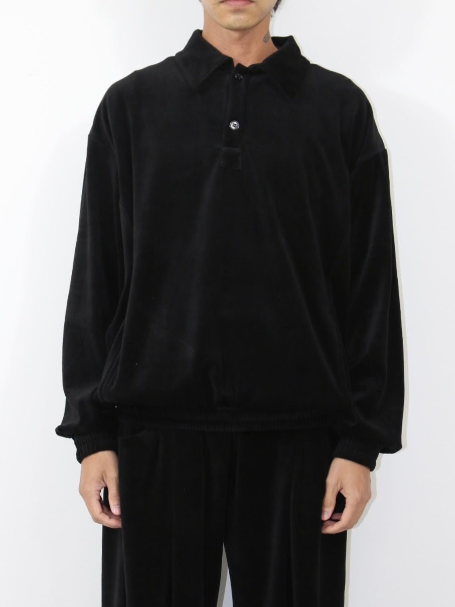 VELOUR POLO【A-95】BLACK