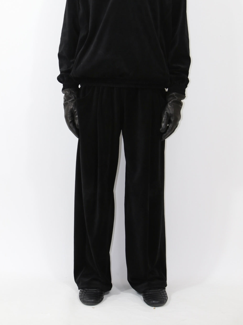 VELOUR TUCK PANTS 【A-111】BLACK