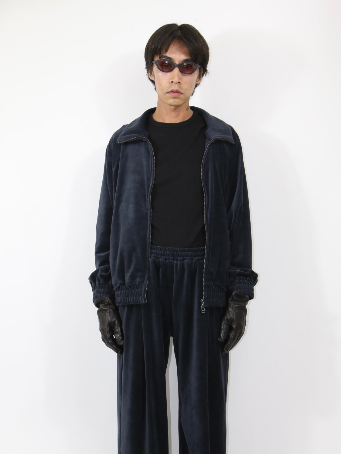 VELOUR JACKET【A-113】STEEL NAVY