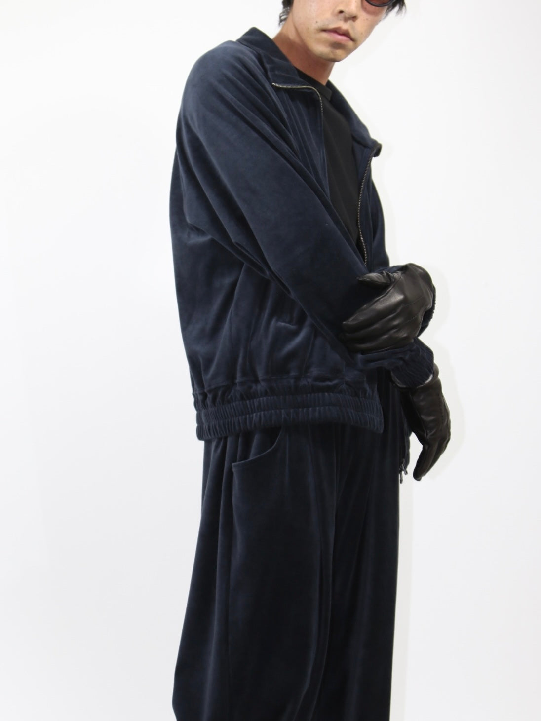 VELOUR JACKET【A-113】STEEL NAVY