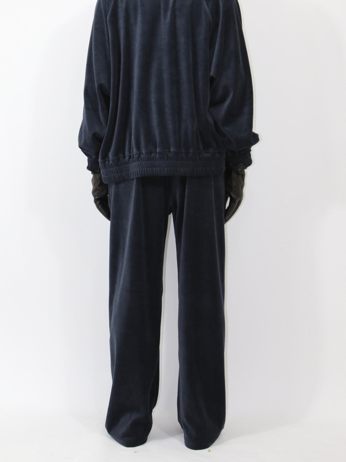 VELOUR TUCK PANTS 【A-111】STEEL NAVY