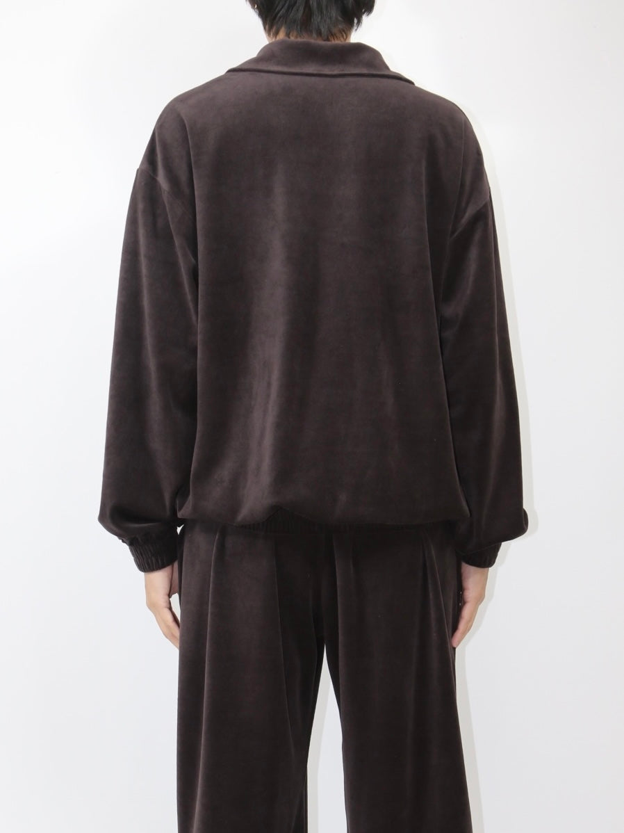 VELOUR POLO【A-95】SHINE BROWN