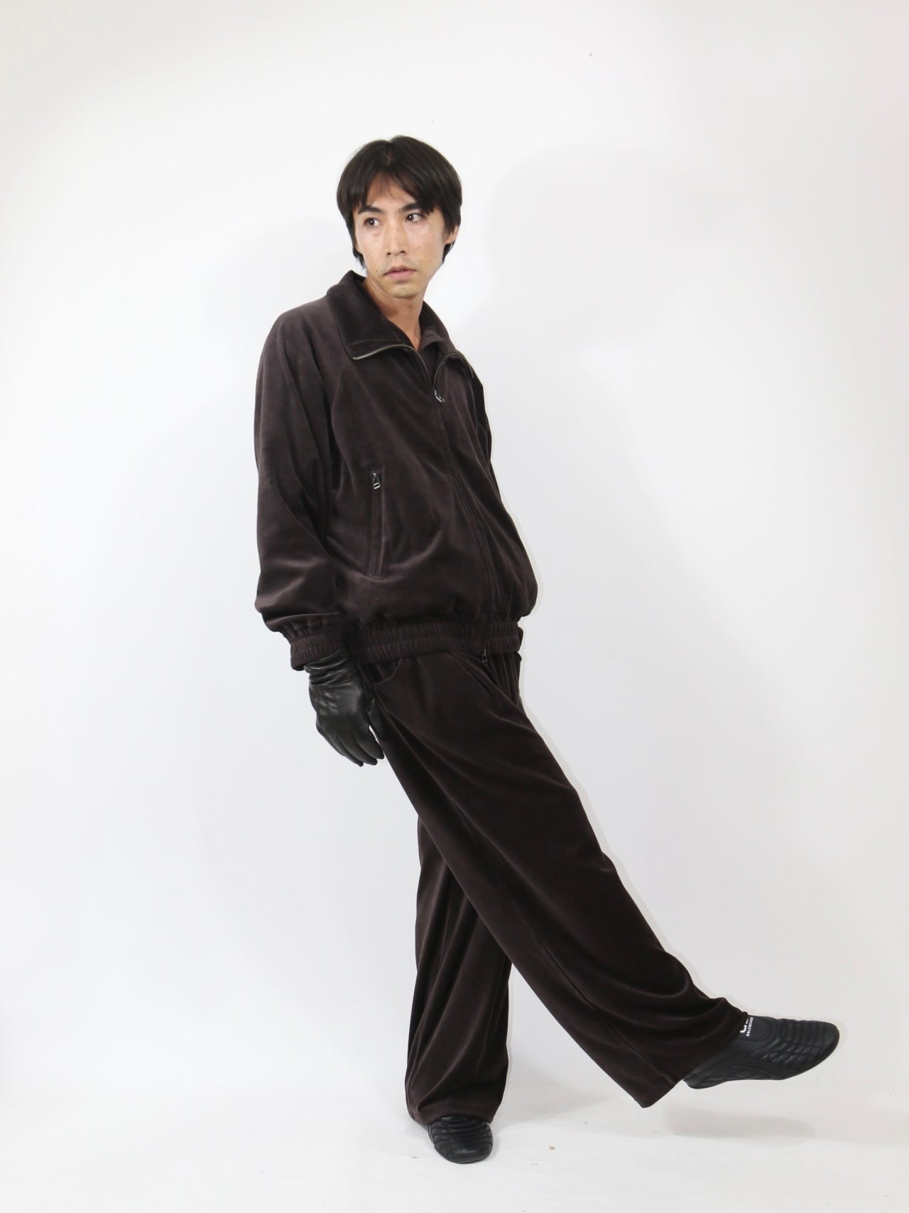 VELOUR JACKET【A-113】SHINE BROWN