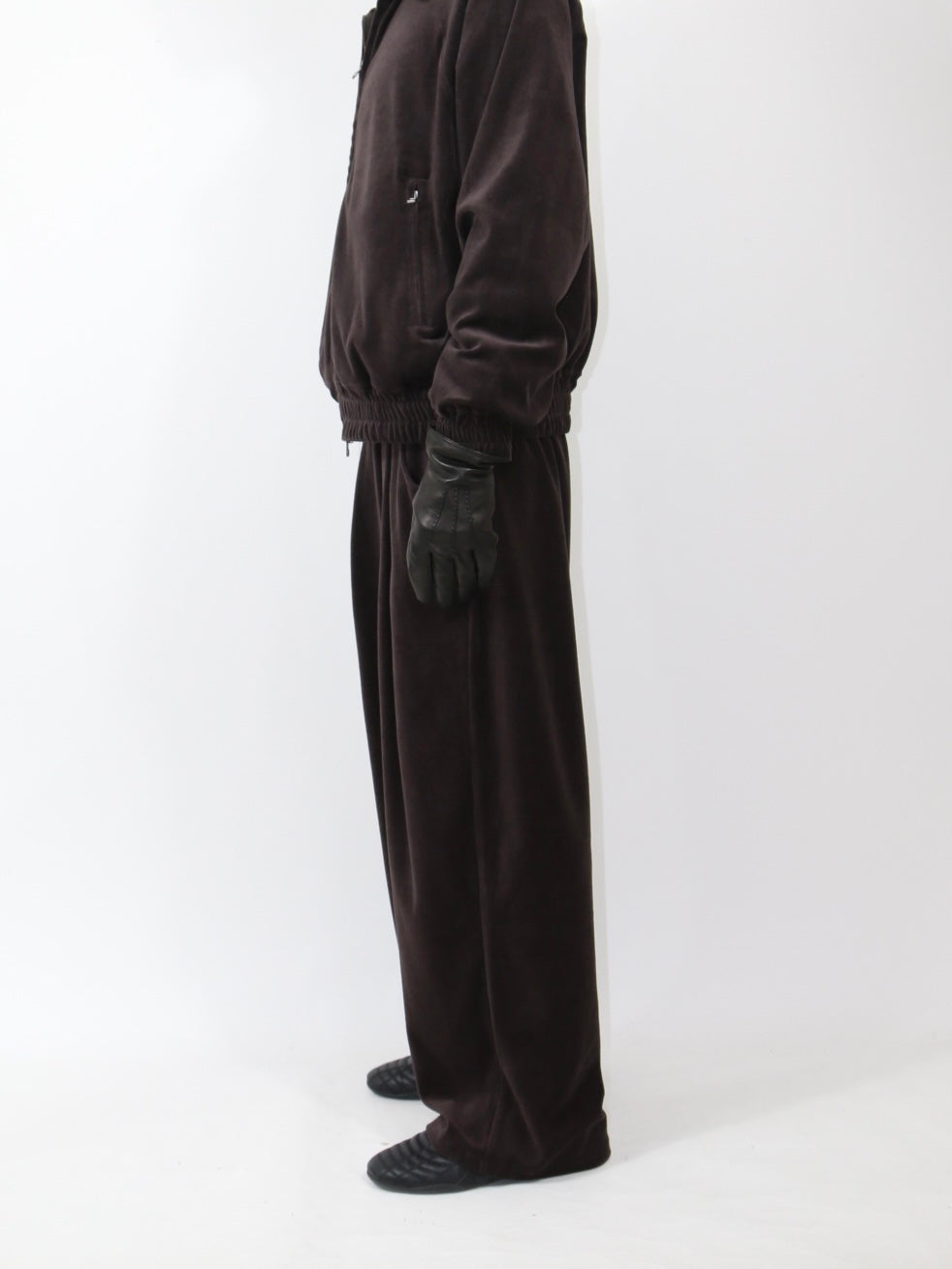 VELOUR TUCK PANTS 【A-111】SHINE BROWN
