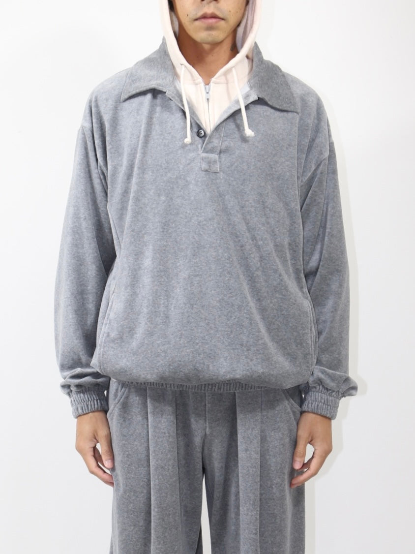 VELOUR POLO【A-95】HEATHER