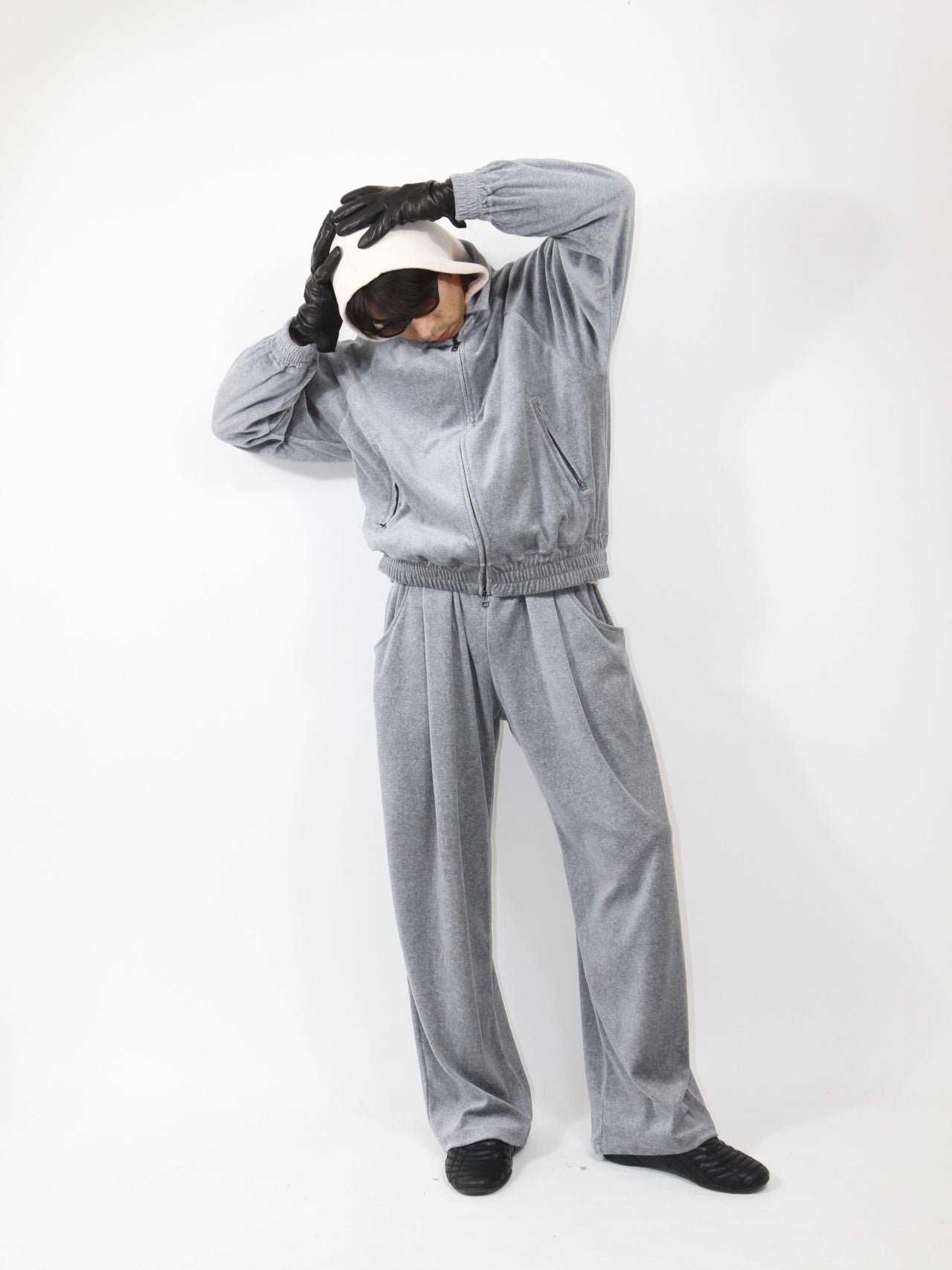 VELOUR TUCK PANTS 【A-111】HEATHER