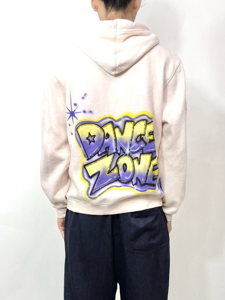 DANCE ZONE rhinestone & hand painted hoodie