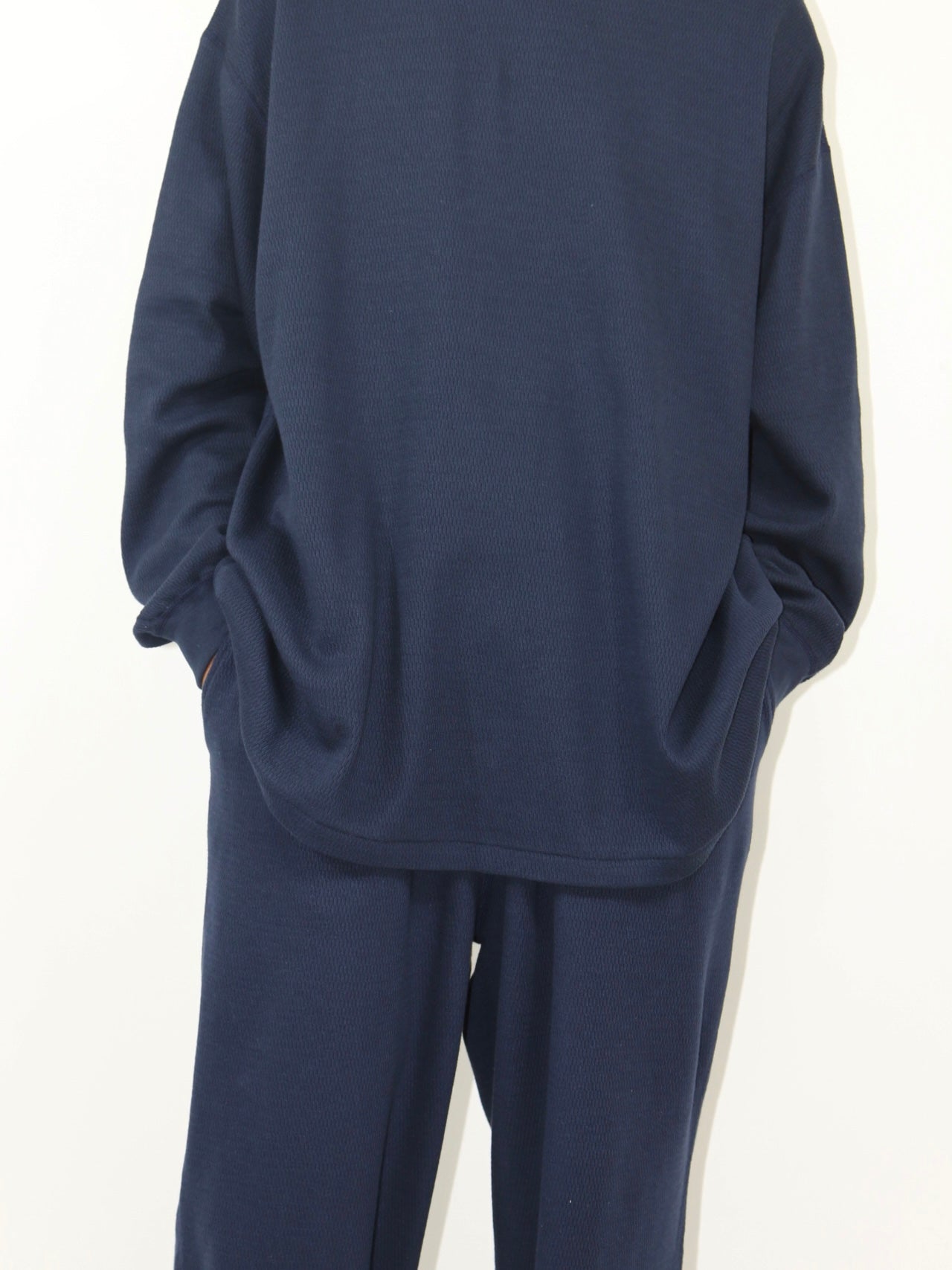 WAFFLE CHILLAX TOP【A117】NAVY