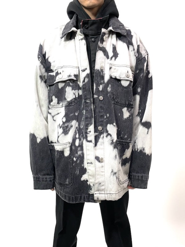 bleached denim coverall jacket〝Wild Fable〟