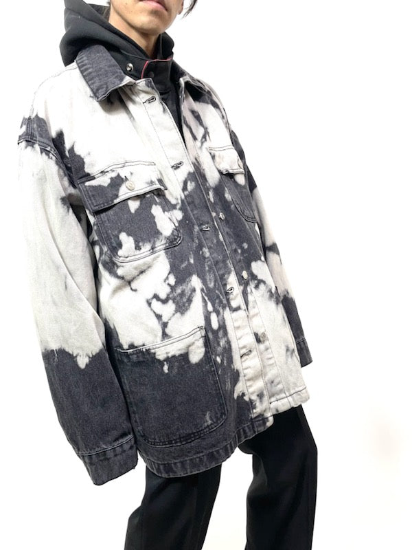 bleached denim coverall jacket〝Wild Fable〟