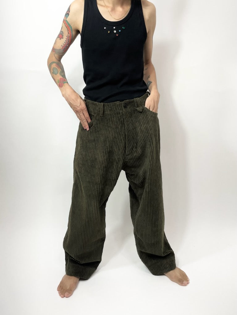 CORDUROY TROUSERS【O18TR4】ARMY GREEN