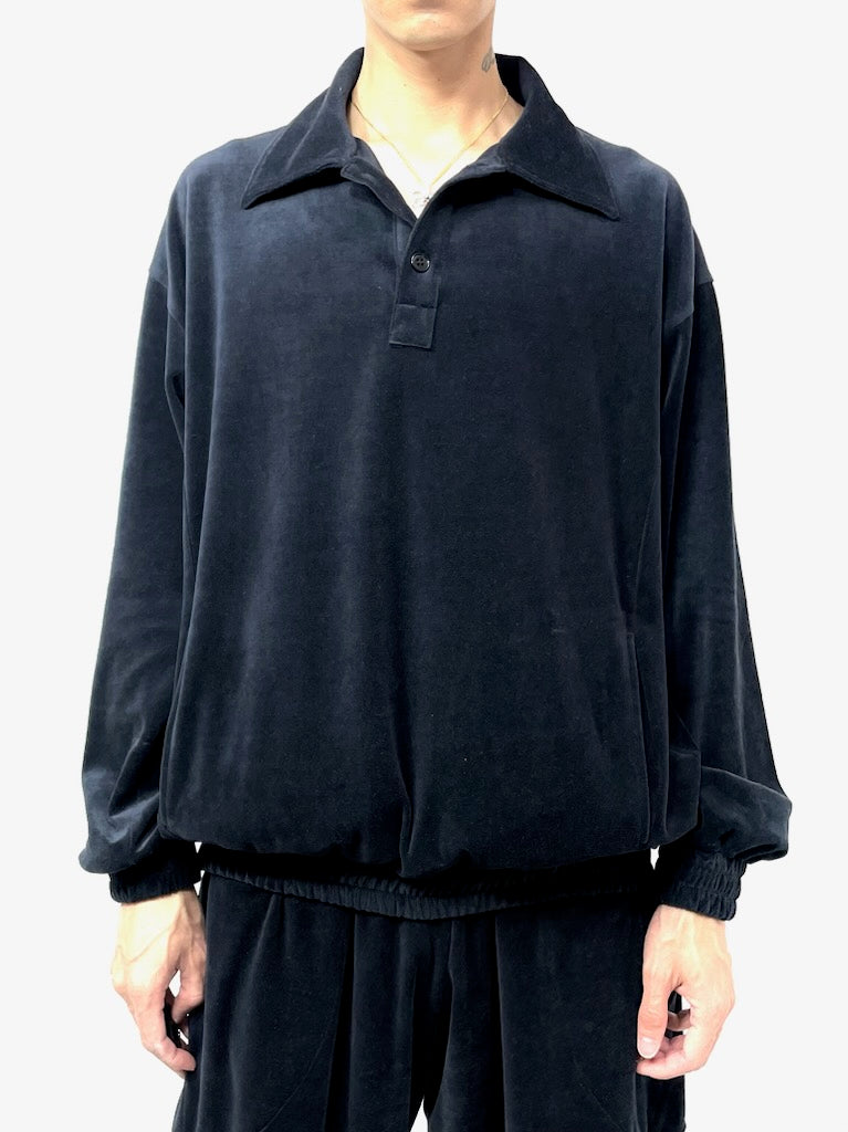 VELOUR POLO【A95】STEEL NAVY