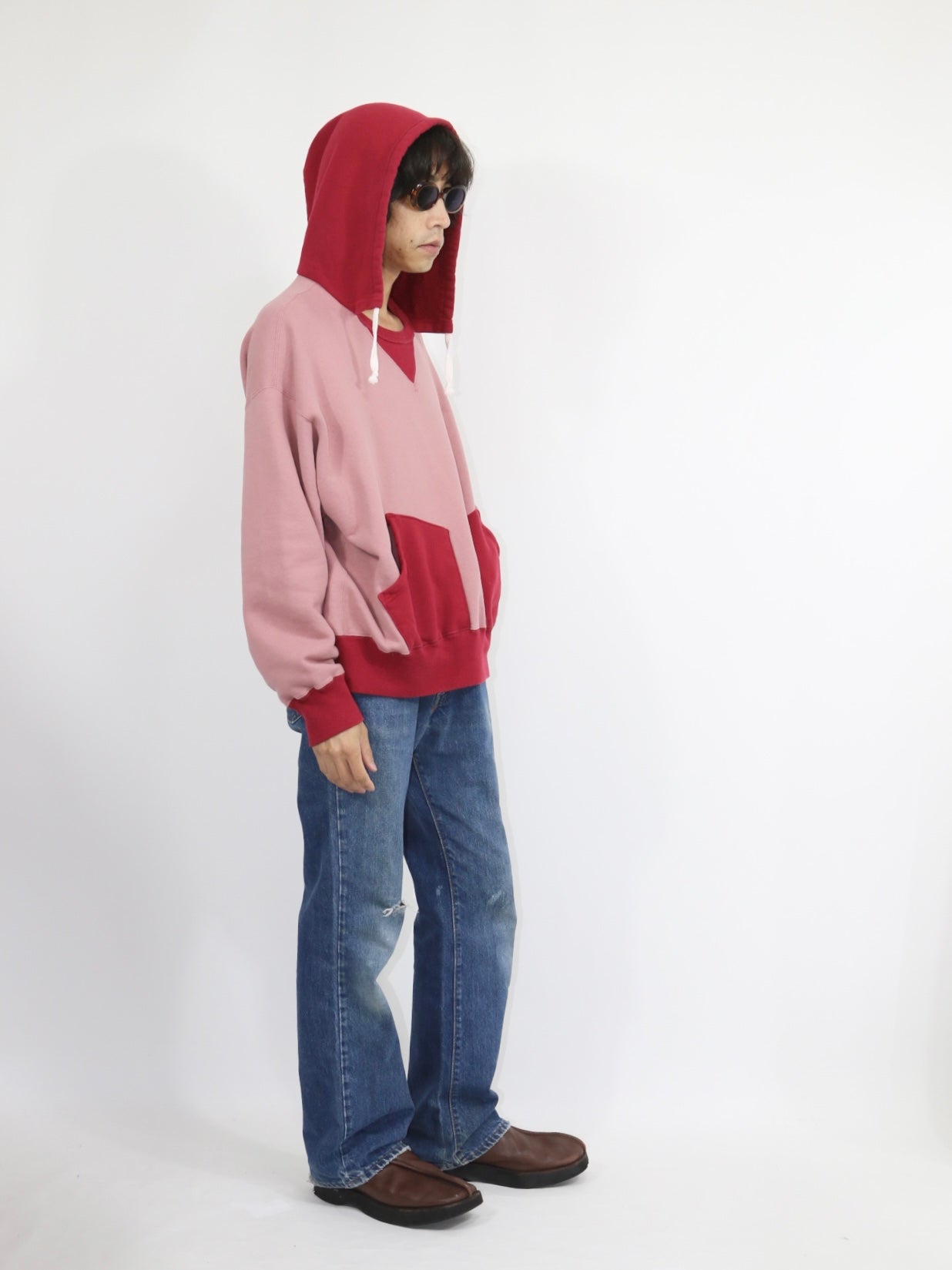 AFTER HOODED SWEAT【A114】FADE RED/SCARLET