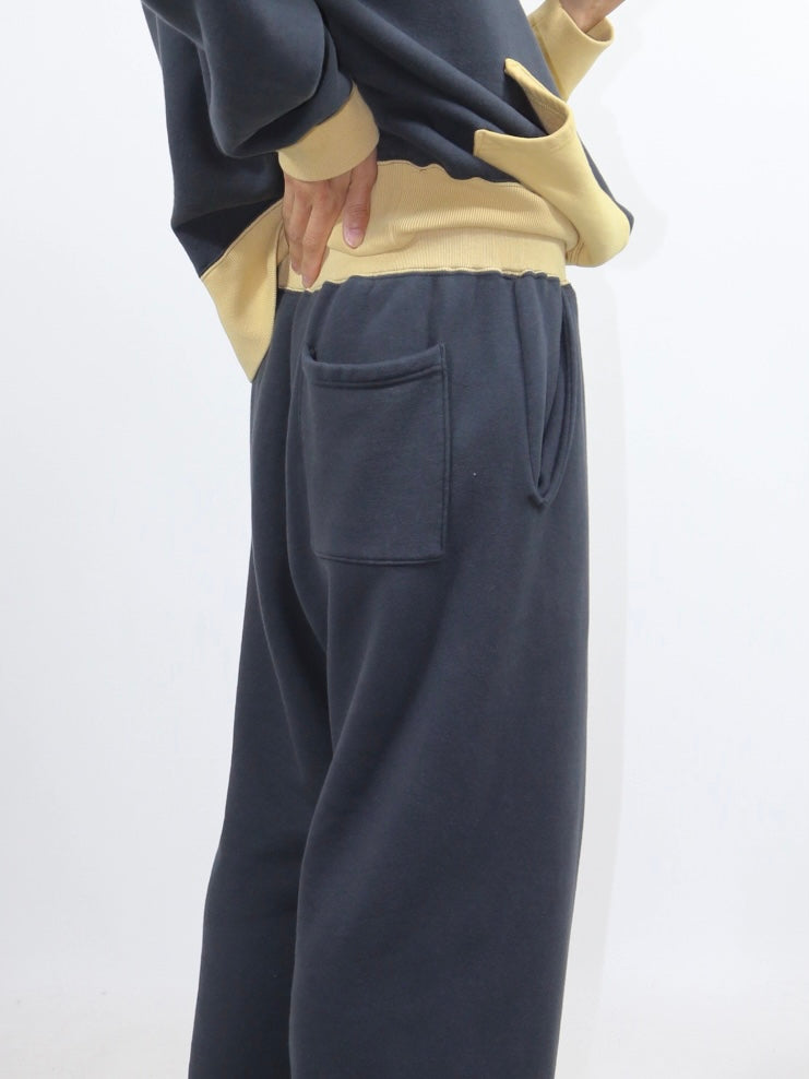 SIDESEAMLESS SWEAT PANTS【A-116】OFF BLACK/AGING GOLD