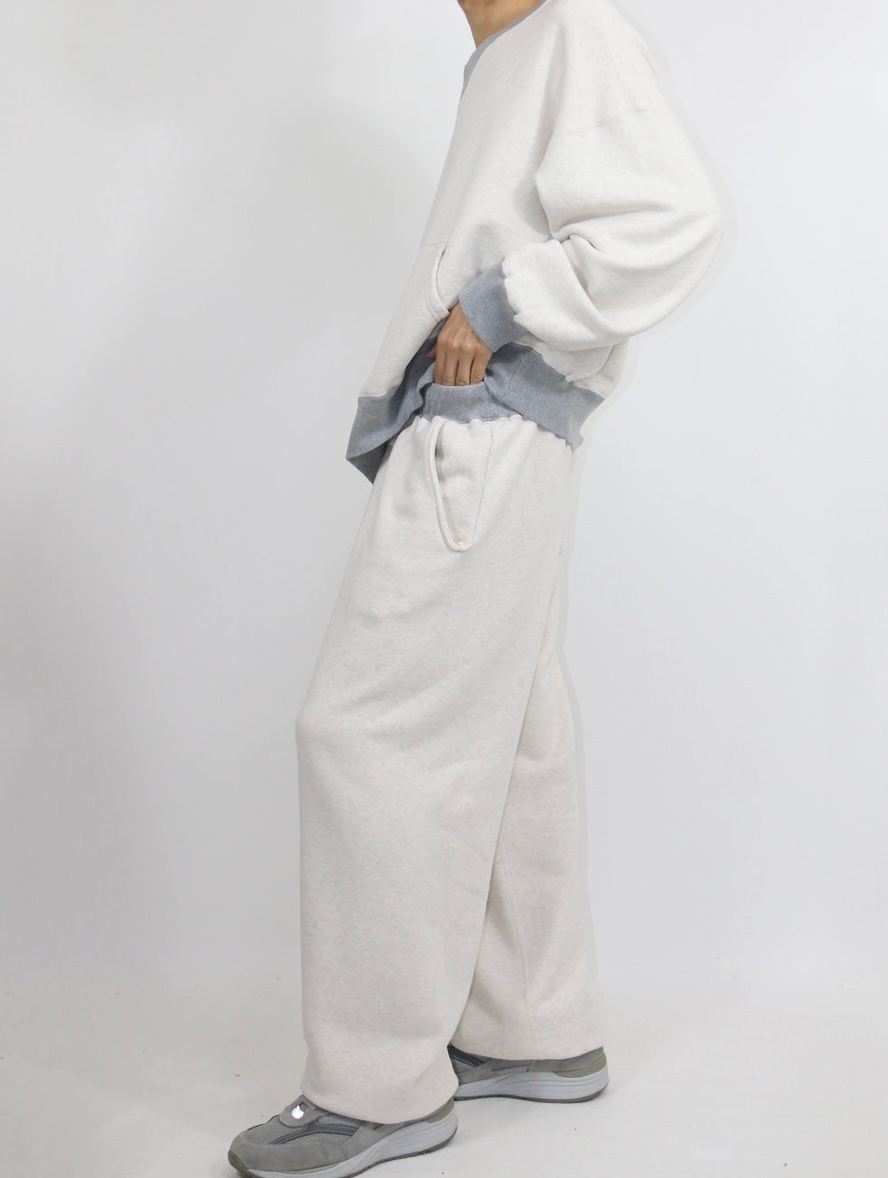 SIDESEAMLESS SWEAT PANTS【A-116】OATMEAL/HEATHER