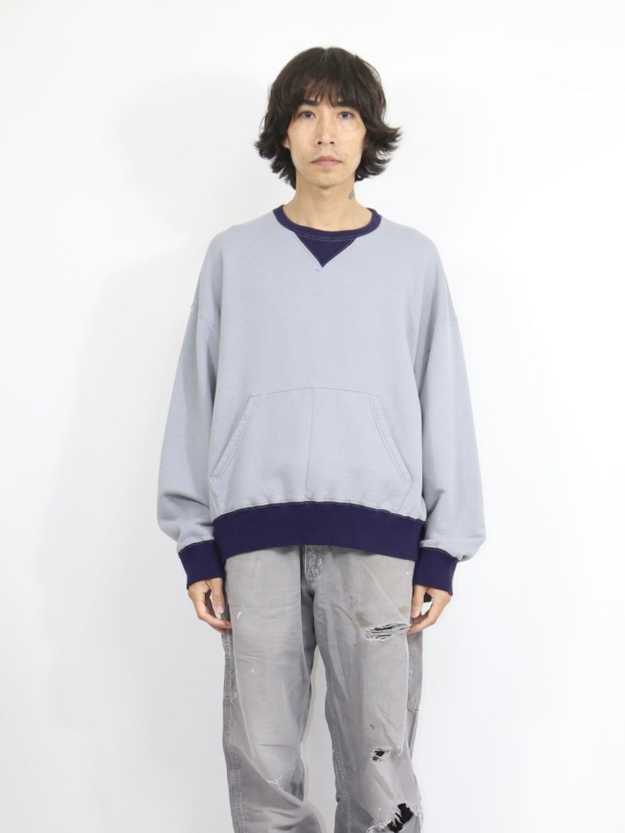 WV SWEAT【A115】DUSTY BLUE/EGGPLANT