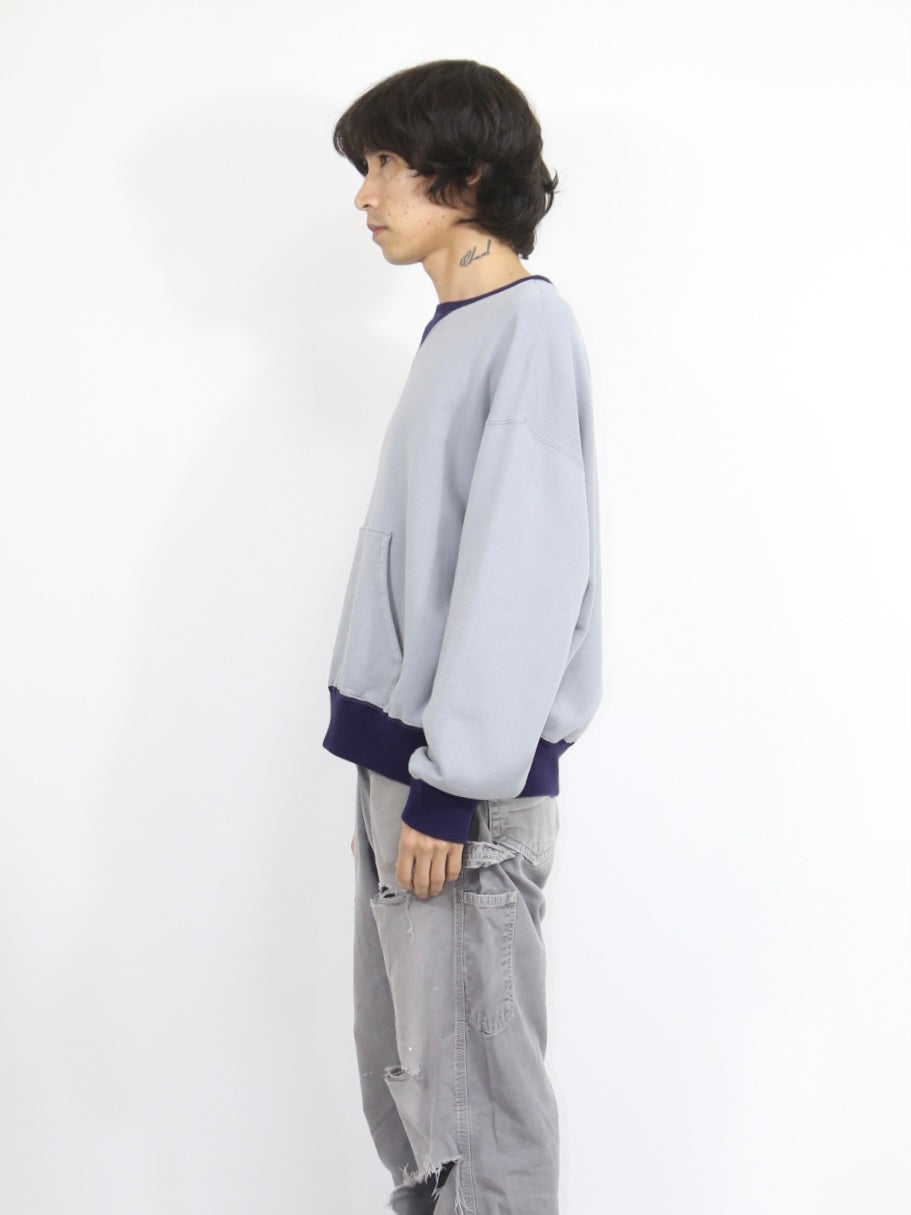 WV SWEAT【A115】DUSTY BLUE/EGGPLANT
