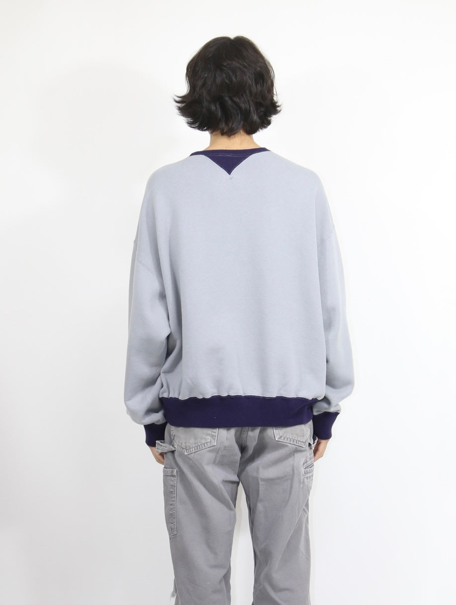 WV SWEAT【A115】DUSTY BLUE/EGGPLANT
