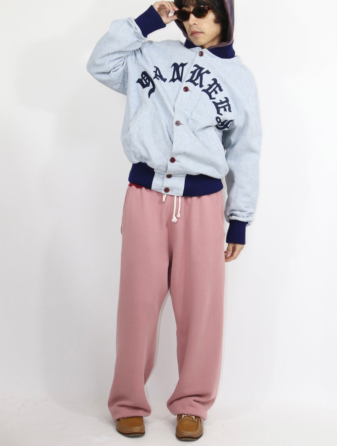 SIDESEAMLESS SWEAT PANTS【A-116】FADE RED/SCARLET