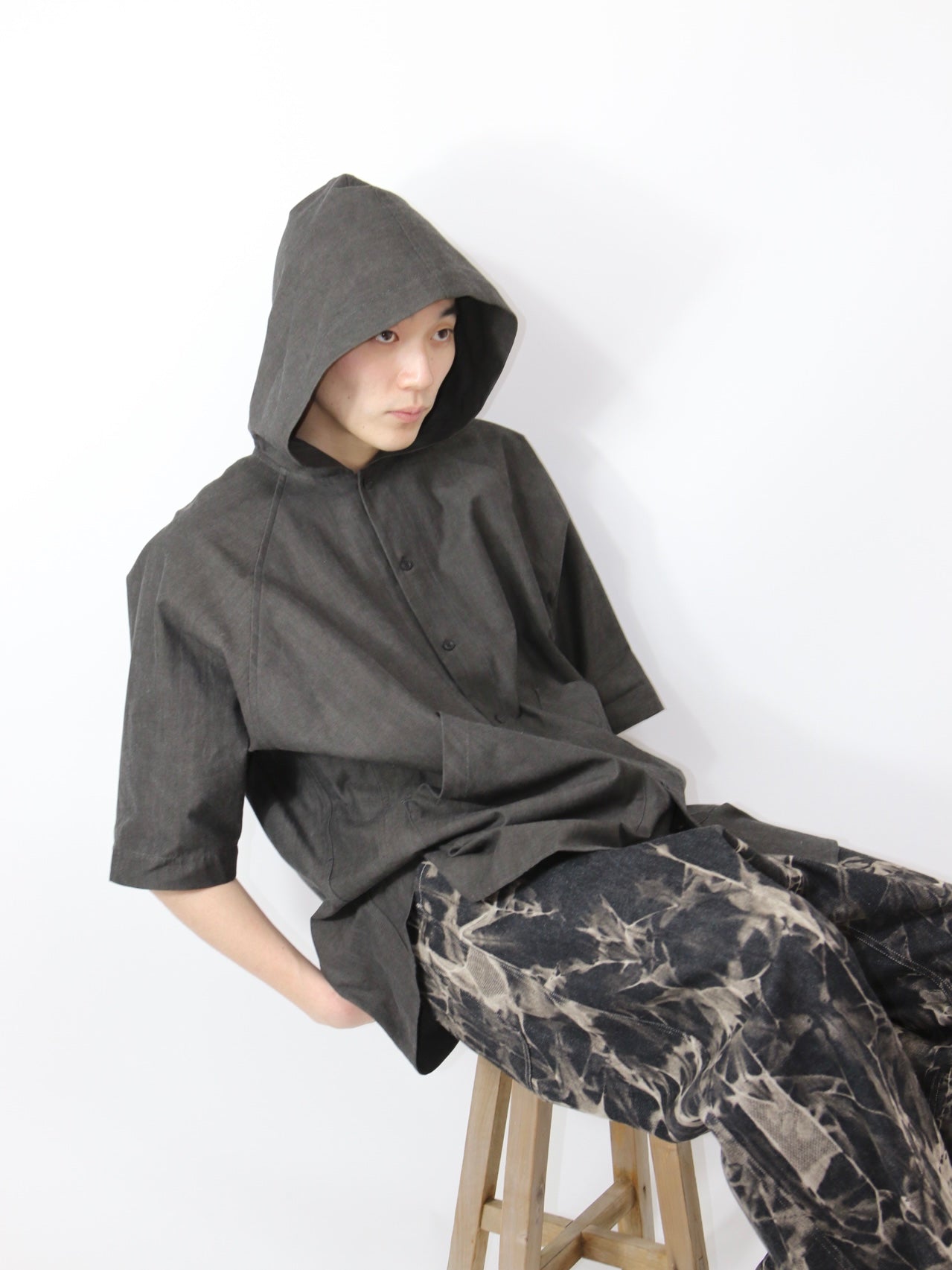 HOODED SHIRTS 【O19SRT6】OFF BLACK