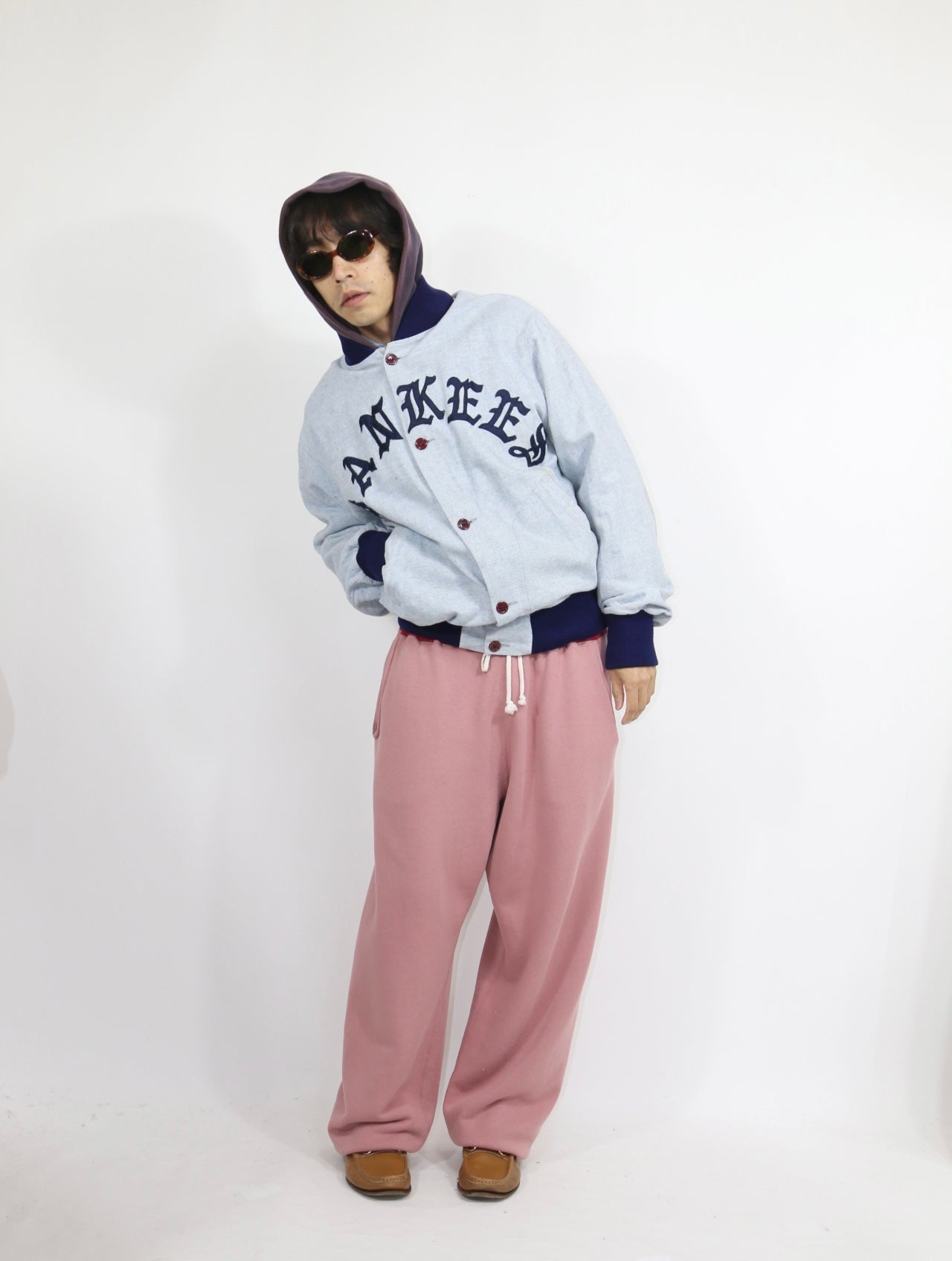 SIDESEAMLESS SWEAT PANTS【A-116】FADE RED/SCARLET