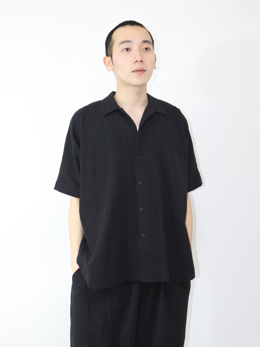 SHORT SLEEVED SHIRT【O19SRT5】BLACK