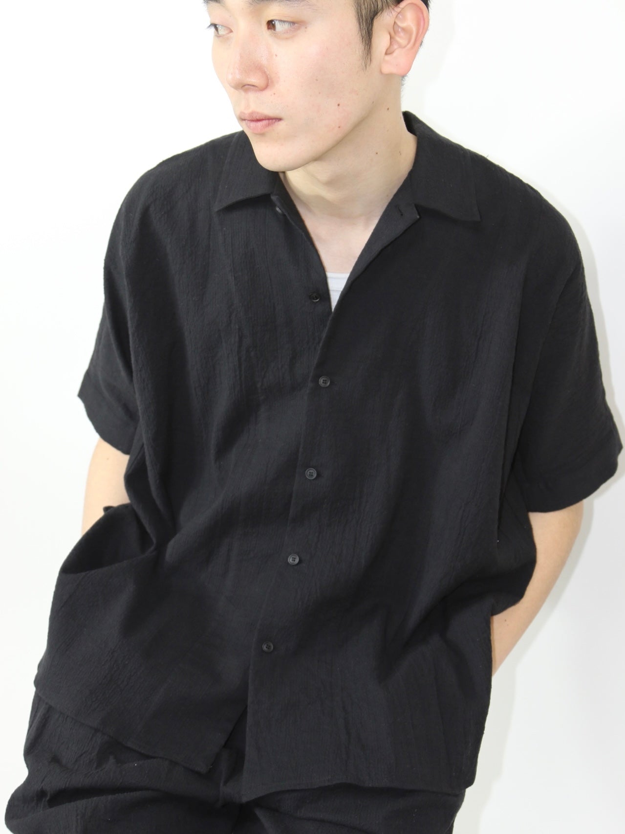 SHORT SLEEVED SHIRT【O19SRT5】BLACK
