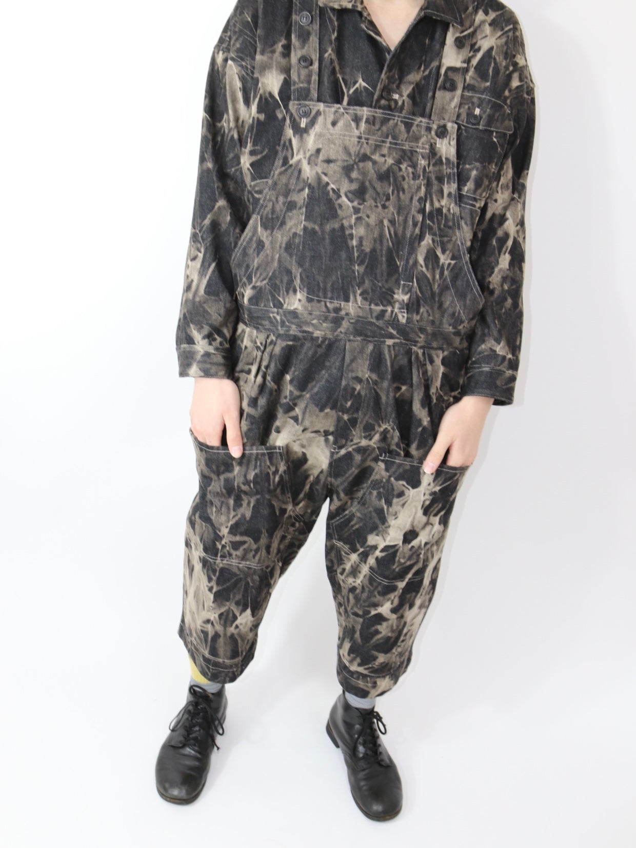 CROPPED DUNGAREES【O19DG1】SHADOW