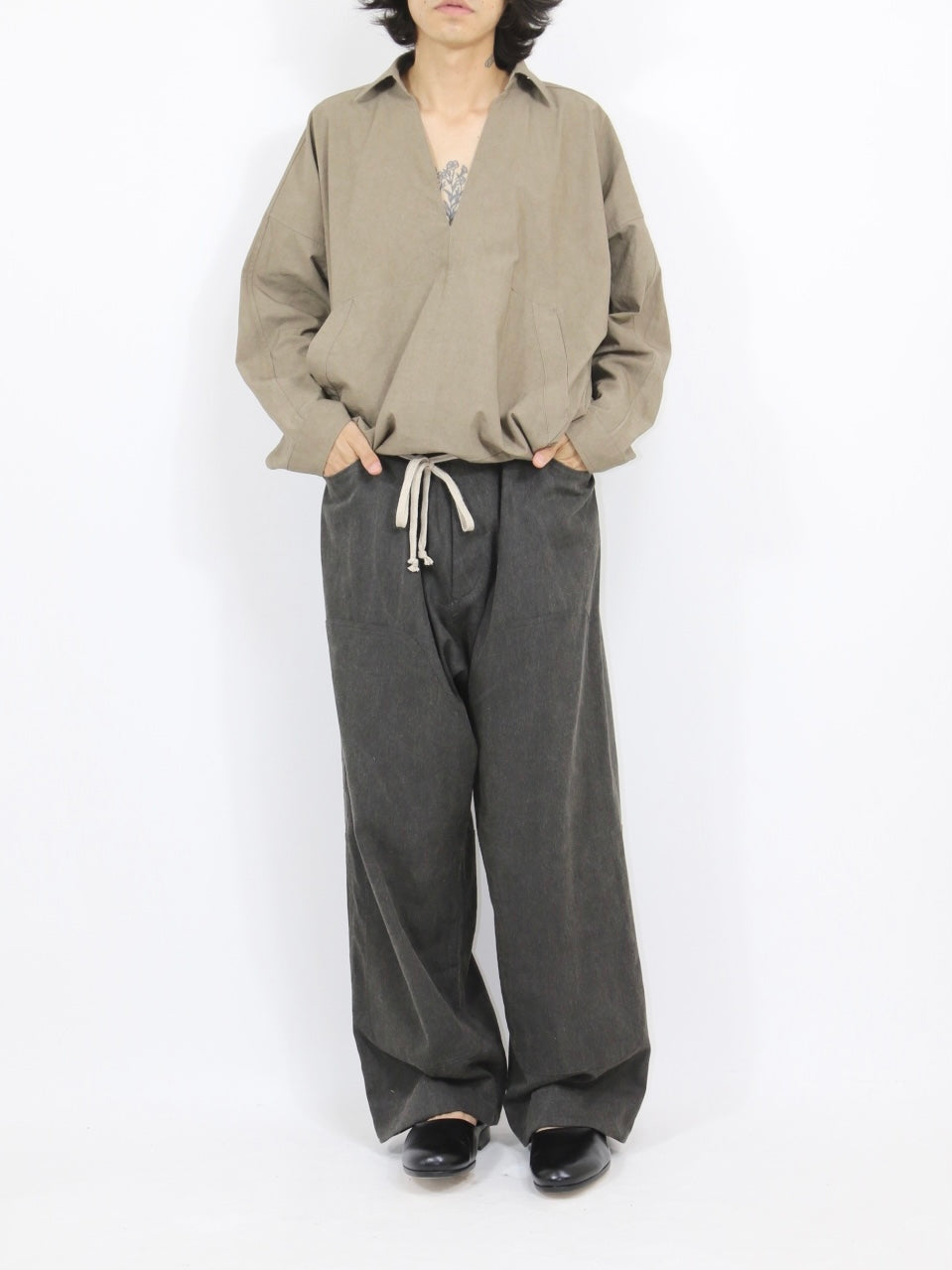 DOUBLE KNEE TROUSERS【O21TR5】OFF BLACK