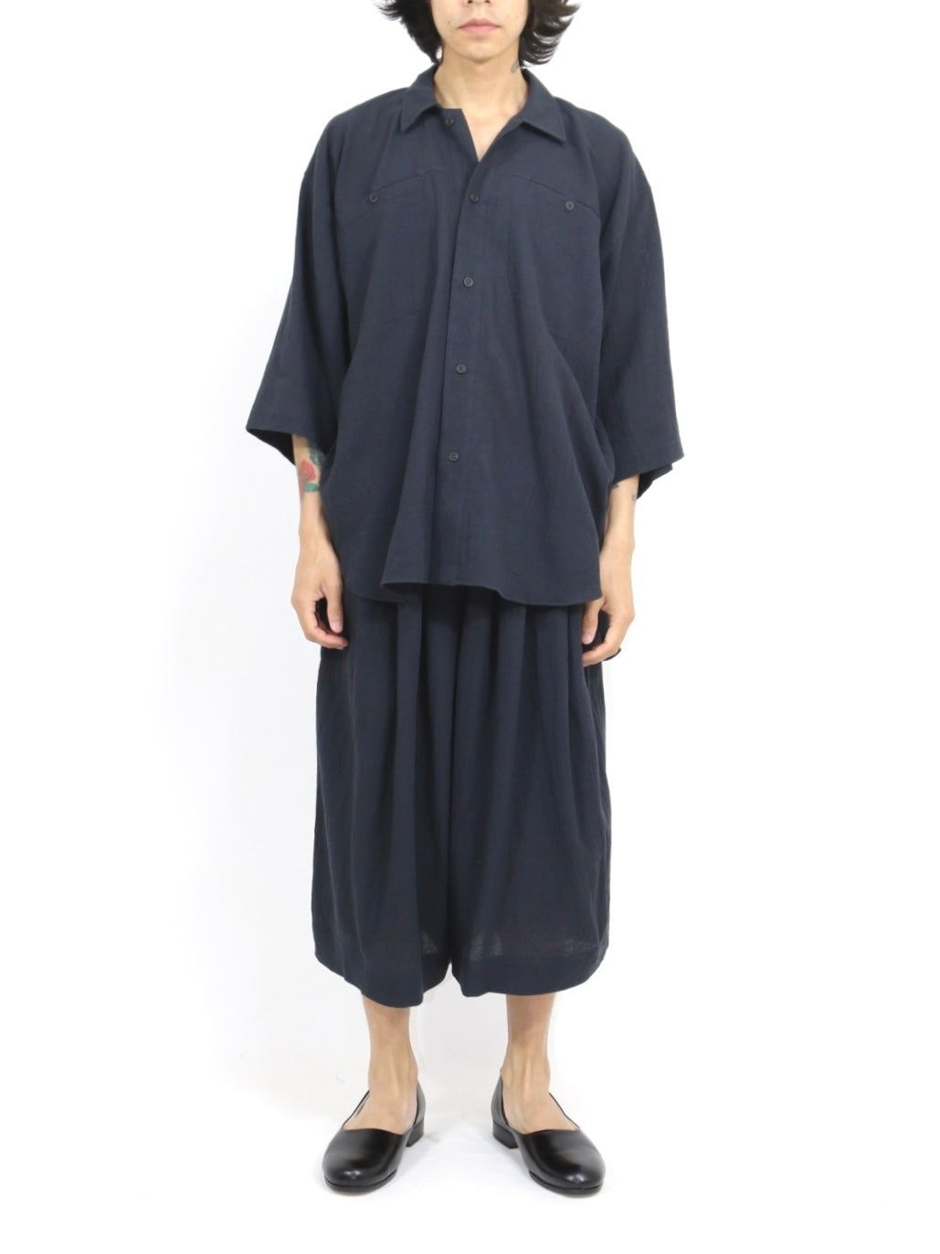 OVERSIZED SHORT SLEEVE SHIRT【O21SRT1】MIDNIGHT