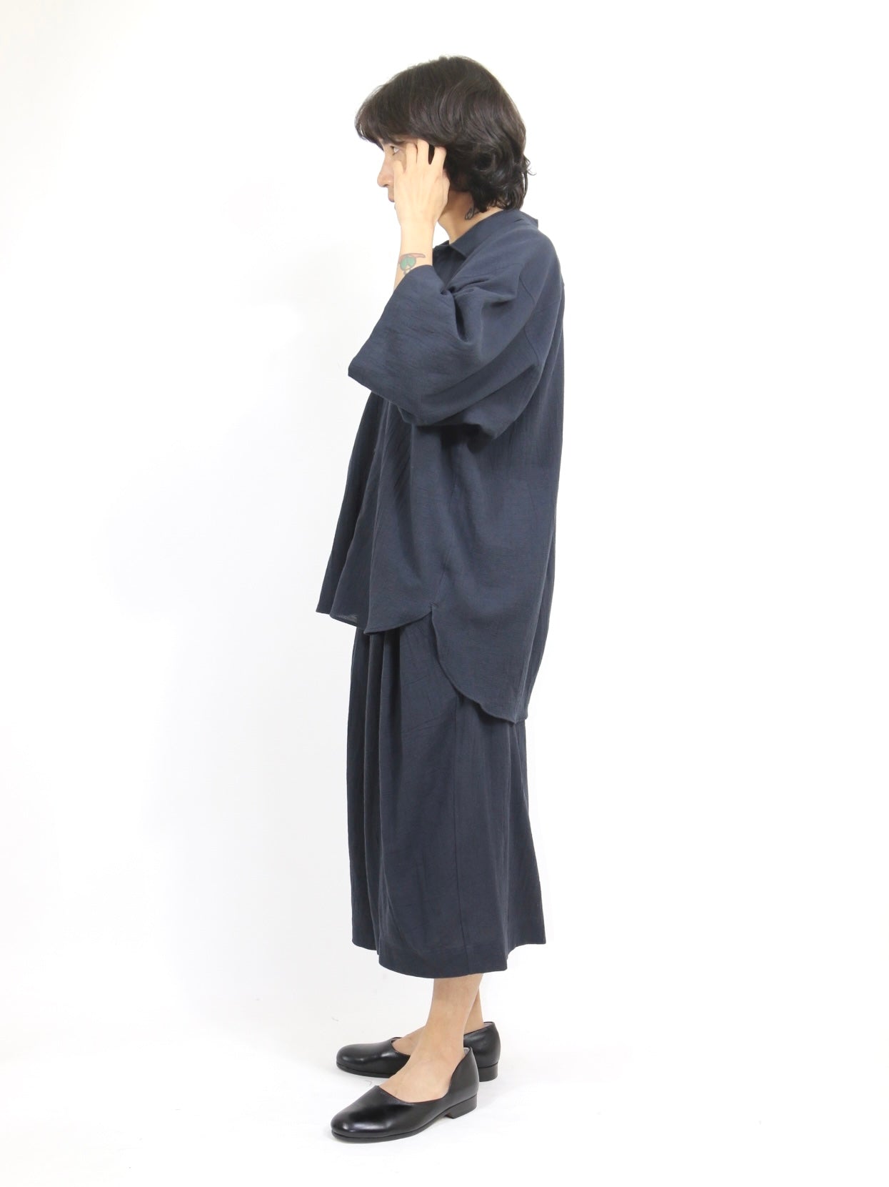 OVERSIZED SHORT SLEEVE SHIRT【O21SRT1】MIDNIGHT