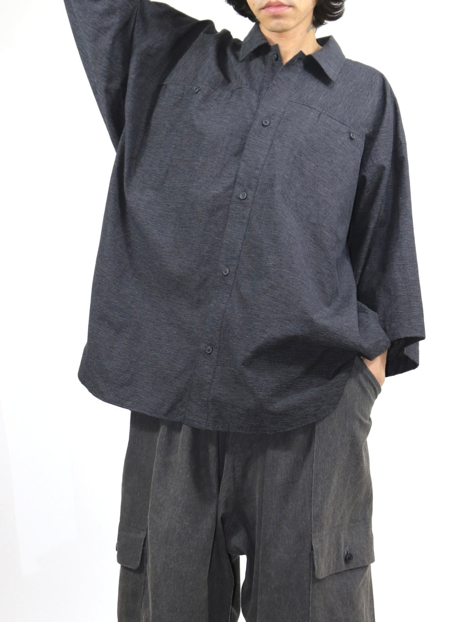 OVERSIZED SHORT SLEEVE SHIRT【O21SRT1】ANTHRACITE