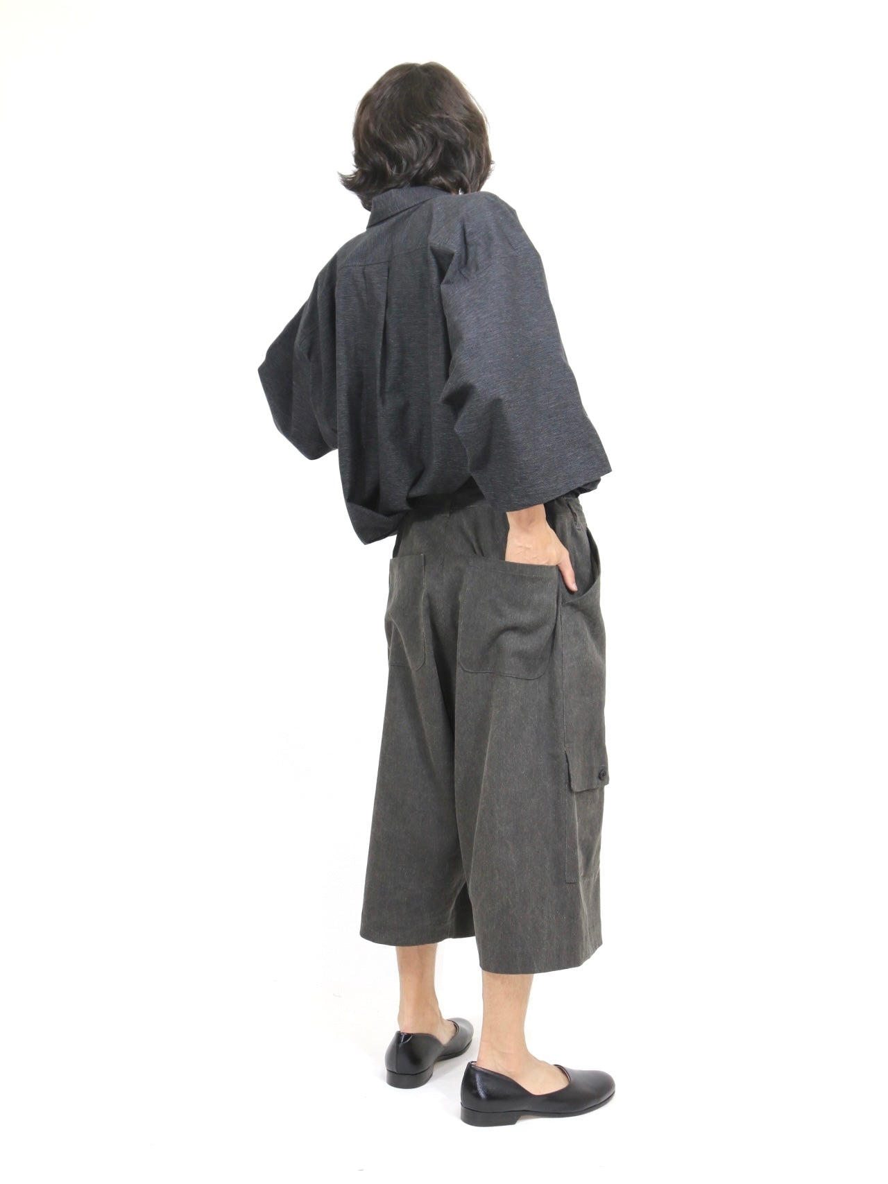 OVERSIZED SHORT SLEEVE SHIRT【O21SRT1】ANTHRACITE