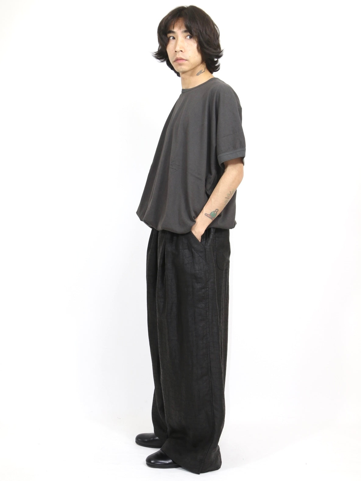 EASY WIDE PANTS【O21TR2】BLACK