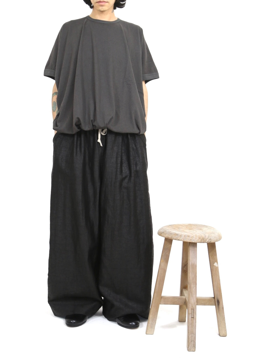 EASY WIDE PANTS【O21TR2】BLACK