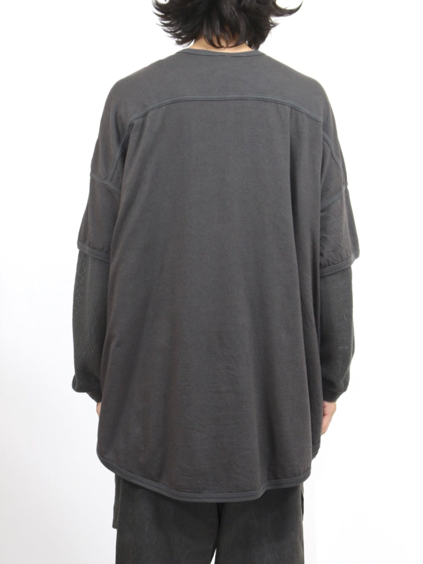 HENLEY TEE【O21TS3】OFF BLACK