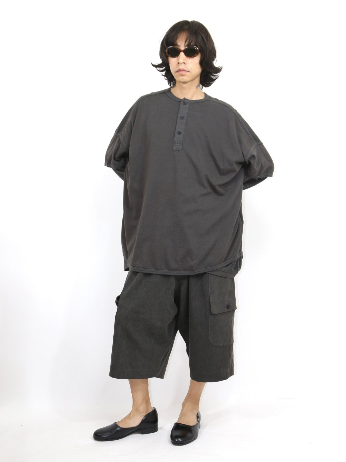 HENLEY TEE【O21TS3】OFF BLACK