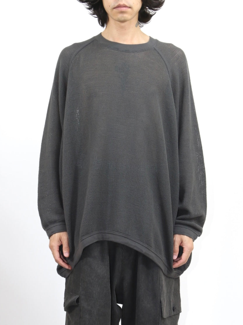 LONG SLEEVE MESH TEE【O21TS4M】OFF BLACK