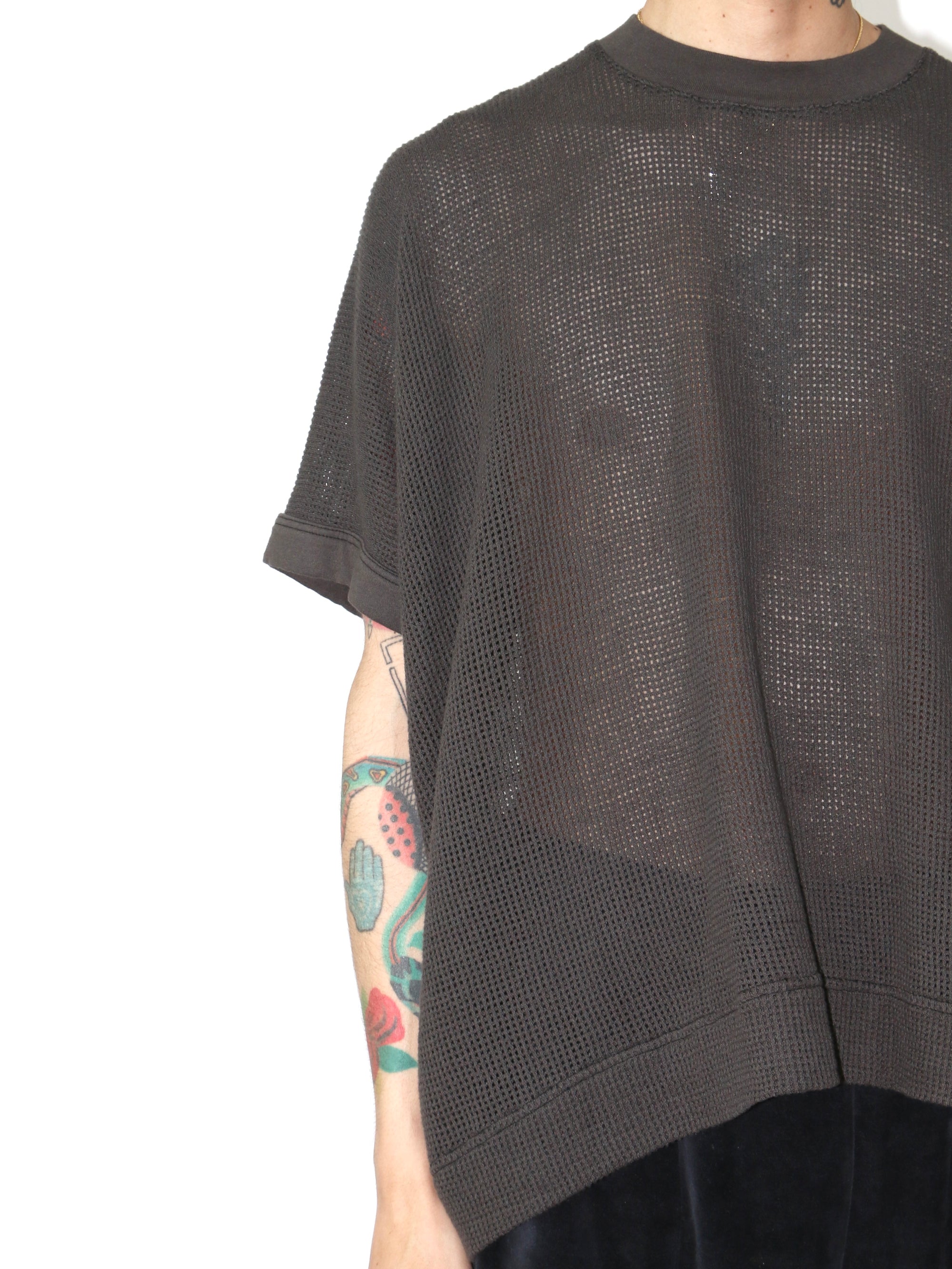 BASIC MESH TEE【O19TS5M】OFF BLACK